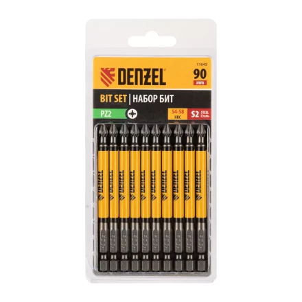 Бита PZ2х90, сталь S2, цилиндр., 10 шт. Е 6,3 Denzel 11645 купить в Нижневартовске