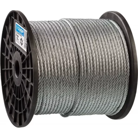 Трос стальной ЗУБР "ПРОФЕССИОНАЛ", оцинкованный, DIN 3055, d=6 мм, L=120 м 4-304110-06 купить в Нижневартовске