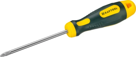 Отвертка KRAFTOOL, Cr-Mo-V сталь, двухкомпонентная противоскользящая рукоятка, PZ, №2x100мм 250073-2-100 купить в Нижневартовске