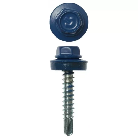 Саморезы ЗУБР "ПРОФЕССИОНАЛ" окраш., RAL 5005 синий насыщен., для крепл. кров. матер. к дерев. обреш., 4.8х29мм, 2500шт 4-300310-48-029-5005 купить в Нижневартовске