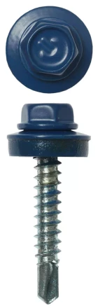 Саморезы ЗУБР "ПРОФЕССИОНАЛ" окраш., RAL 5005 синий насыщен., для крепл. кров. матер. к дерев. обреш., 4.8х29мм, 2500шт 4-300310-48-029-5005 купить в Нижневартовске