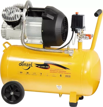 Компрессор пневматический масляный поршневой прямой привод  DENZEL 58081 купить в Нижневартовске