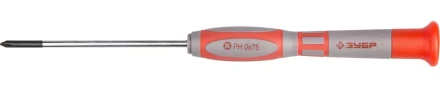 Отвертка ЗУБР "МАСТЕР" для точных работ, Cr-V, PH №0х75мм 25632-0-075 купить в Нижневартовске