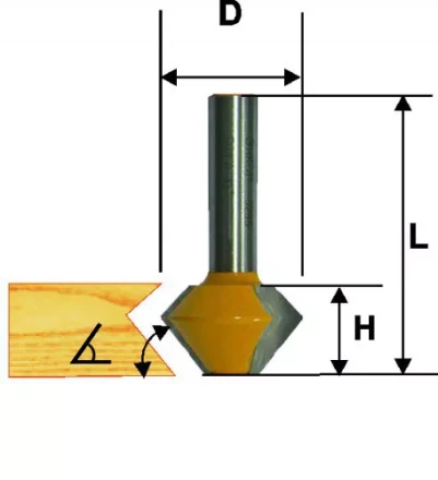 Фреза кромочная конусная Ф38,1Х22,2 мм 22,5 град. хвостовик 12 мм Энкор 46372 купить в Нижневартовске