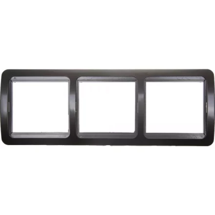 Панель СВЕТОЗАР "ГАММА" накладная, вертикальная, цвет темно-серый металлик, 3 гнезда SV-54149-DM купить в Нижневартовске