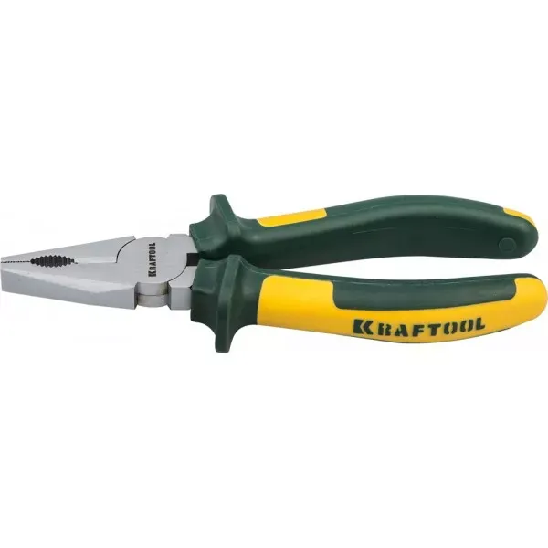 Плоскогубцы KRAFTOOL"KRAFT-MAX"комб,Cr-Mo,маслобензост двухкомп рукоятки,шарнирное соединение с повыш износост,200мм 22011-1-20 купить в Нижневартовске