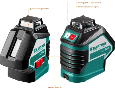 Нивелиры лазерные LL-360, 360 град, 20/70м, IP54 34645-2 купить в Нижневартовске