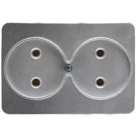 Розетка СВЕТОЗАР "ГАММА" без заземления, двойная, без вставки и рамки, цвет светло-серый металлик, 16А/~250В SV-54102-SM купить в Нижневартовске