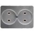 Розетка СВЕТОЗАР "ГАММА" без заземления, двойная, без вставки и рамки, цвет светло-серый металлик, 16А/~250В SV-54102-SM купить в Нижневартовске