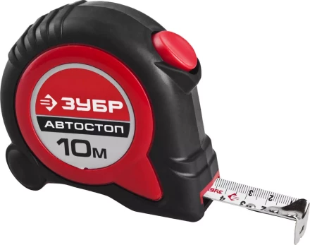 Рулетка ЗУБР "МАСТЕР", двухкомпонентный корпус, автостоп, 10м/25мм 34052-10-25 купить в Нижневартовске