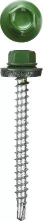 Саморезы СКМ кровельные, RAL 6002 зеленый лист, 19 x 5.5 мм, 2 500 шт, для металлических конструкций, STAYER 30300-55-019-6002 купить в Нижневартовске