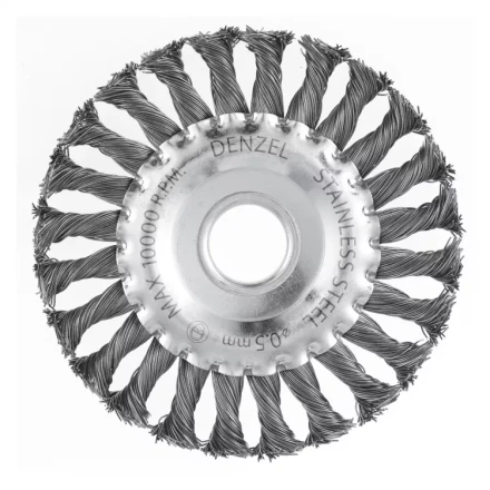 Щетка для УШМ 125 мм Плоская крученая нержавеющая проволока 0.5 мм посадка 22.2 мм Denzel 746323 купить в Нижневартовске
