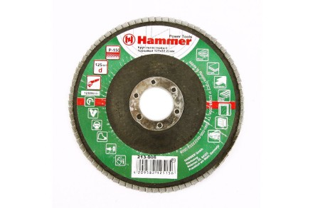 Круг Лепестковый Торцевой (КЛТ) HAMMER КЛТ 1 Ф125х22 Р150 213-006 купить в Нижневартовске