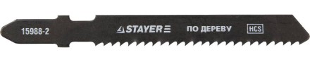 Полотна STAYER &quot;PROFI&quot;, T119B, для эл/лобзика, HCS, по дереву, фанере, ДСП, EU-хвост., шаг 2мм, 50мм, 2шт 15988-2_z01 купить в Нижневартовске