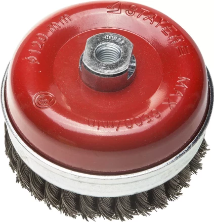 ЗУБР "ПРОФЕССИОНАЛ". Щетка чашечная усиленная для УШМ, плетеные пучки стальной проволоки 0,5мм, 120ммхМ14 3527-120_z02 купить в Нижневартовске