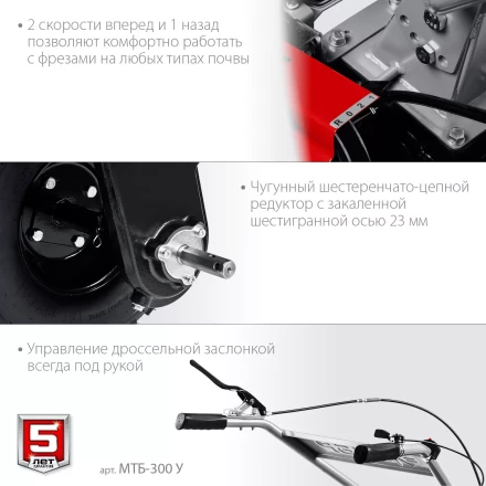 ЗУБР увеличенные колеса, 7 л.с., мотоблок (МТБ-300 У) купить в Нижневартовске