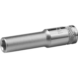 Торцовая головка KRAFTOOL "INDUSTRIE QUALITAT", удлиненная, Cr-V, FLANK, хромосатинированная, 1/4", 6 мм 27817-06_z01