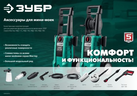 ЗУБР пистолет для минимоек МИГ-180 (70410-180) купить в Нижневартовске