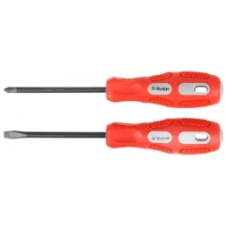 Набор отверток ЗУБР "МАСТЕР", хром-ванадиевая сталь, эргономичная трехкомпонентная рукоятка, 2шт 25235-H2