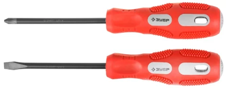 Набор отверток ЗУБР "МАСТЕР", хром-ванадиевая сталь, эргономичная трехкомпонентная рукоятка, 2шт 25235-H2 купить в Нижневартовске