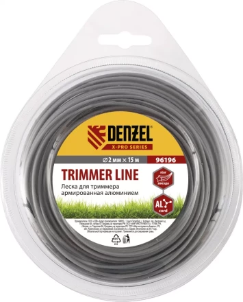 Леска для триммера армированная алюминием X-Pro звезда 2,0мм х 15м блистер Россия Denzel 96196 купить в Нижневартовске