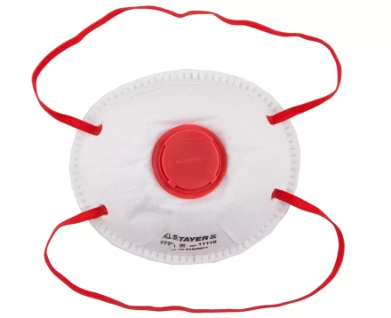 Полумаска фильтрующая STAYER "MASTER" коническая, с клапаном, многослойная, класс защиты FFP1 11118 купить в Нижневартовске