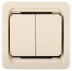 Выключатель СВЕТОЗАР "ГАММА" двухклавишный, без подсветки, цвет бежевый, 10А/~250В SV-54134-B купить в Нижневартовске
