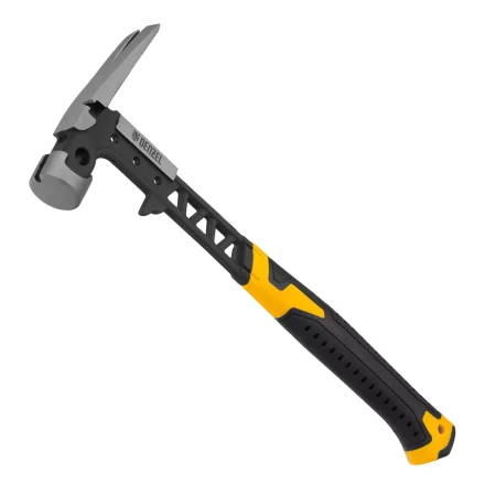 Молоток строительный 450 г, цельнокованый,боек с магнитом, двухкомп. обрезин. рук-ка Denzel 10468 купить в Нижневартовске