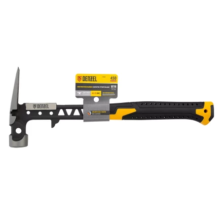 Молоток строительный 450 г, цельнокованый,боек с магнитом, двухкомп. обрезин. рук-ка Denzel 10468 купить в Нижневартовске