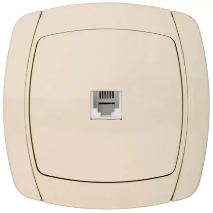 Розетка СВЕТОЗАР "CITY LIGHT" телефонная одинарная в сборе, цвет бежевый SV-54217-B купить в Нижневартовске
