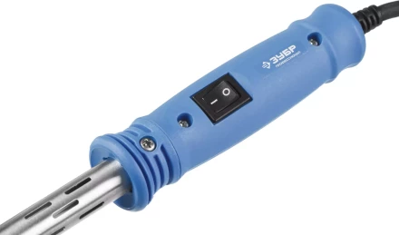 Паяльник ЗУБР "ПРОФЕССИОНАЛ", с выключателем, пластмассовой рукояткой и долговечным жалом, 300Вт, клин 55301-300 купить в Нижневартовске