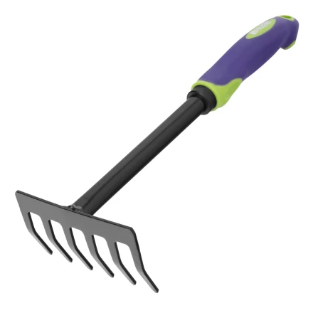 Грабли 6-зубые Palisad, 110х300 мм, стальные, обрезиненная эргономичная рукоятка, LSR1, 62061 купить в Нижневартовске
