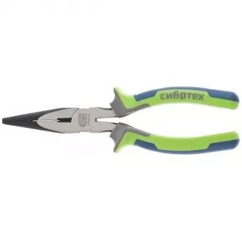Длинногубцы прямые,200 мм фосфатирование трехкомпонентные рукоятки СИБРТЕХ 17161 купить в Нижневартовске