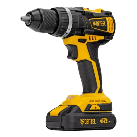 Дрель-шуруповерт аккумуляторная ударная бесщет Denzel CIDB-IB-18-02 26130, Li-Ion, 18 В, 2 акк. купить в Нижневартовске