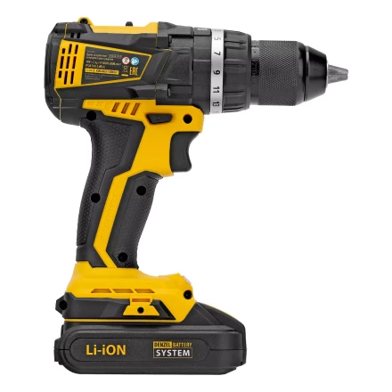 Дрель-шуруповерт аккумуляторная ударная бесщет Denzel CIDB-IB-18-02 26130, Li-Ion, 18 В, 2 акк. купить в Нижневартовске