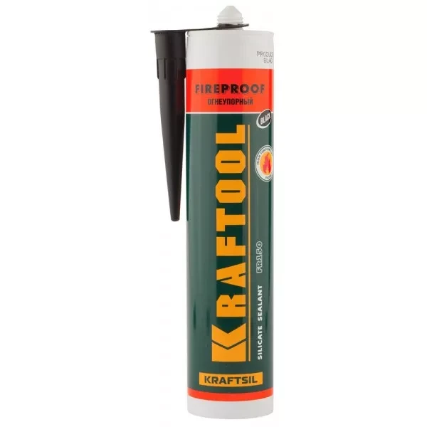 Герметик KRAFTOOL KRAFTFLEX FR150 силикатный огнеупорный "+1500 С", жаростойкий, черный, 300мл 41260-4_G купить в Нижневартовске