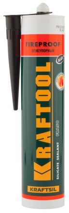 Герметик KRAFTOOL KRAFTFLEX FR150 силикатный огнеупорный &quot;+1500 С&quot;, жаростойкий, черный, 300мл 41260-4_G купить в Нижневартовске
