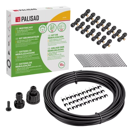 Система туманообразования Palisad 676798, полиэтиленовый шланг, длина 15 м, форсунки 15 шт купить в Нижневартовске