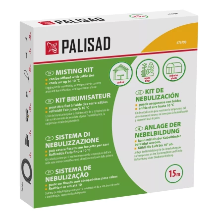 Система туманообразования Palisad 676798, полиэтиленовый шланг, длина 15 м, форсунки 15 шт купить в Нижневартовске