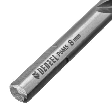 Сверло спиральное по металлу Denzel 8 x 117 мм, Р6М5, Golden Tip, 718239 купить в Нижневартовске