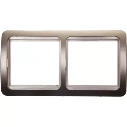 Панель СВЕТОЗАР &quot;ГАММА&quot; накладная, горизонтальная, цвет золотой металлик, 2 гнезда SV-54146-GM