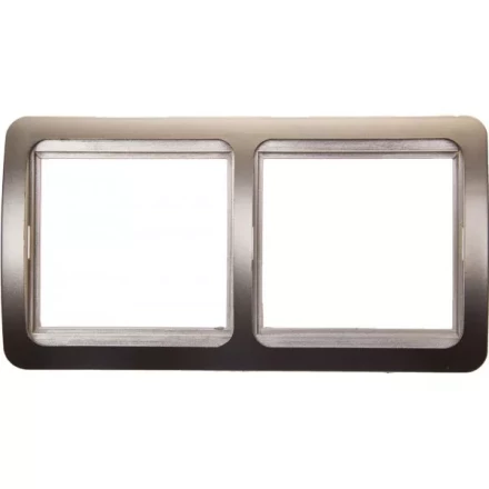 Панель СВЕТОЗАР "ГАММА" накладная, горизонтальная, цвет золотой металлик, 2 гнезда SV-54146-GM купить в Нижневартовске