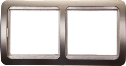 Панель СВЕТОЗАР "ГАММА" накладная, горизонтальная, цвет золотой металлик, 2 гнезда SV-54146-GM купить в Нижневартовске