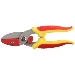 Секатор GRINDA "МИНИ" с 2-комп. ручками, с упорной наковальней, макс. диаметр реза - 8мм, 175мм 8-423285