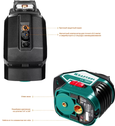 Нивелиры лазерные LL-360, 360 град, 20/70м, IP54 34645-3 купить в Нижневартовске