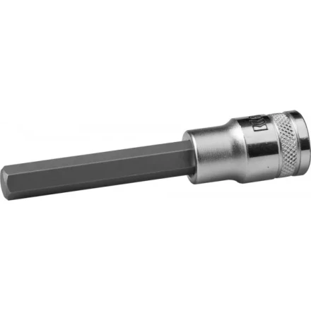 Торцовая бита-головка KRAFTOOL "INDUSTRIE QUALITAT", удлиненная, материал S2, HEX, сатинированная, 1/2", H10 27909-10_z01 купить в Нижневартовске