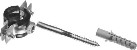 ЗУБР "МАСТЕР". Хомут трубный с гайкой, оцинкованный, в комплекте с сантехнической шпилькой и дюбелем, 3/8", 1шт 37866-16-19 купить в Нижневартовске