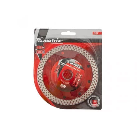 Диск алмазный отрезной сплошной 125 х 22,2 мм сухая резка MATRIX Professional 73124 купить в Нижневартовске