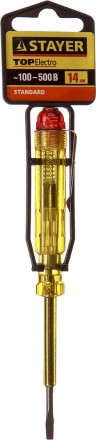 Пробник STAYER &quot;STANDARD&quot; электрический, 100-500В, 140мм, этикетка-флажок 2571-14_z01 купить в Нижневартовске