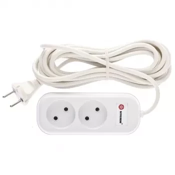 Удлинитель бытовой серия EU, без заземления, 5м, 2 роз., 6А Stern 95722 купить в Нижневартовске